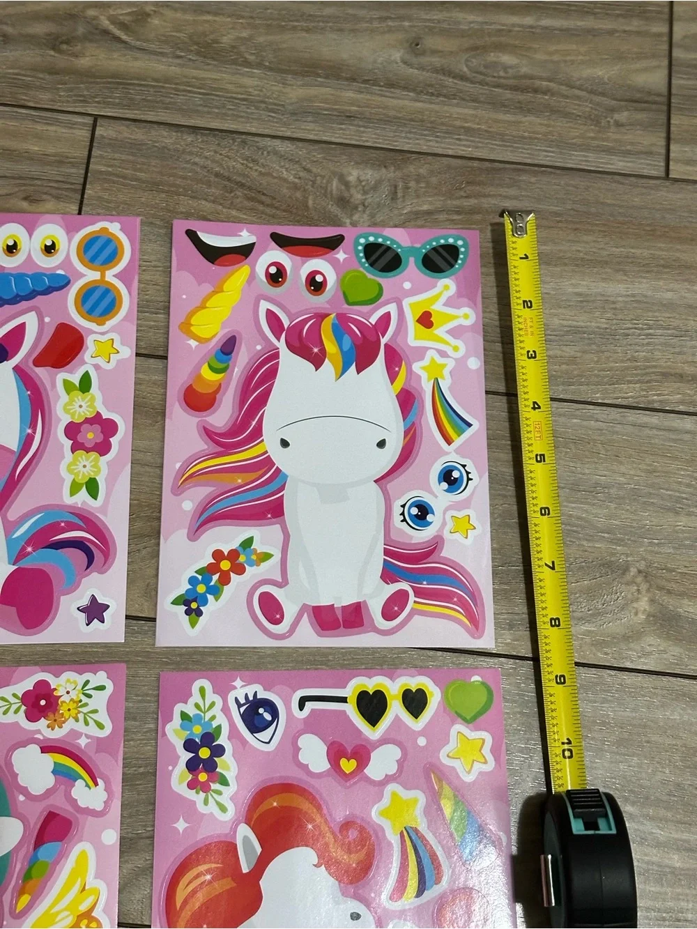 8 Unicorn Sticker Sheet Pack -Activity Multicolor